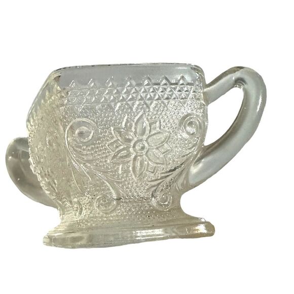 Indiana Tiara Sandwich Clear Glass Diamond Shaped Sugar and Creamer Vintage. - Picture 4 of 6